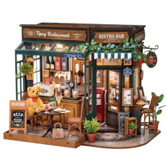 Румбокс Tipsy Restaurant — миниатюрный домик с LED-подсветкой, Robotime